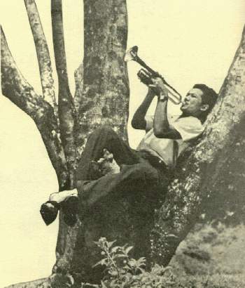 P. Ramlee playing trumpet